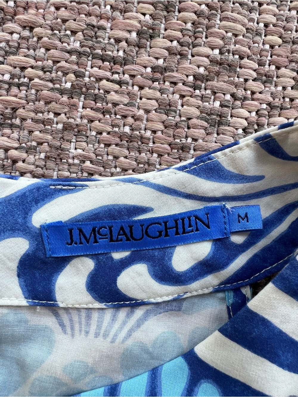 J. McLaughlin Blue White Floral Print Sleeveless Edie Maxi Dress M - Picture 5 of 7